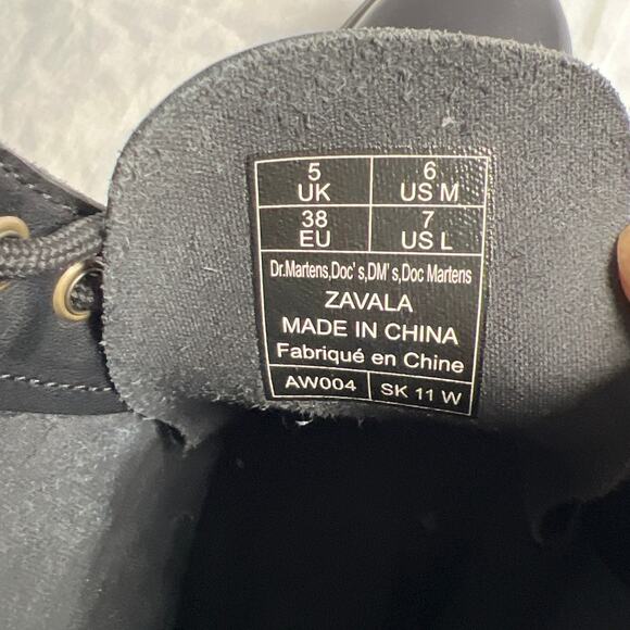 Dr Martens Boots Zavala Black Leather Boots Women’s US Size 6 - Picture 8 of 8